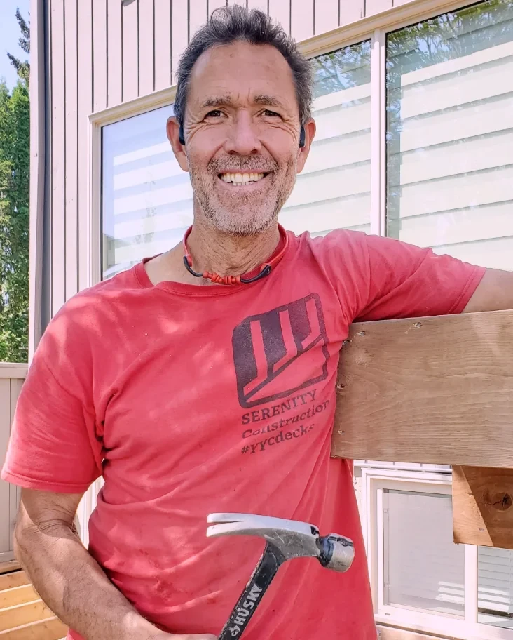 Wes, owner of Serenity Construction — 23 years building Calgary decks