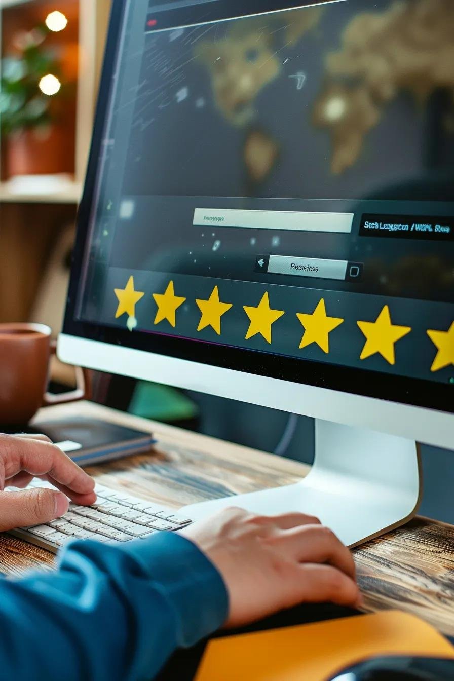 Close-up view of online reviews for a Calgary renovation contractor on a computer screen