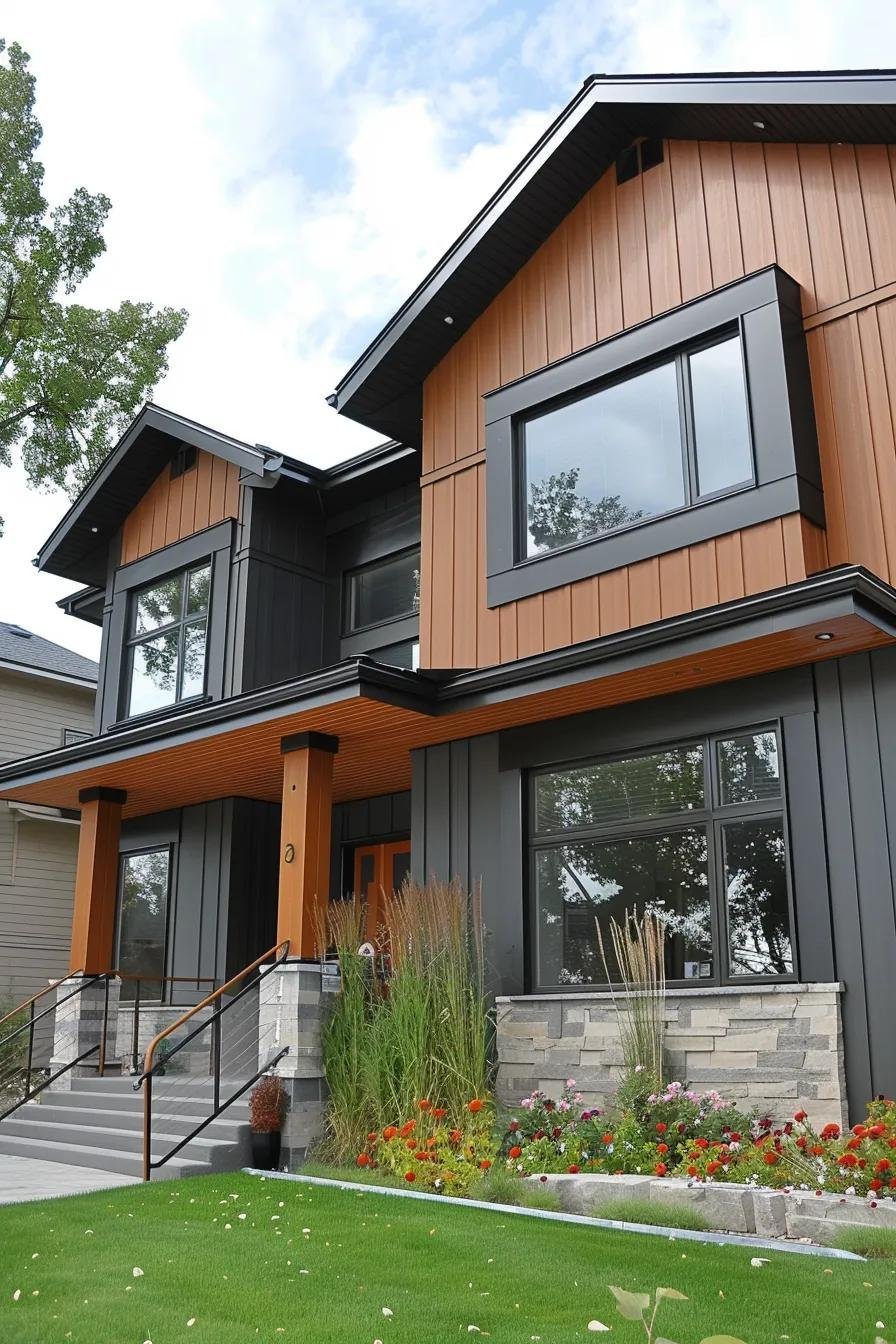 Side-by-side comparison of siding types for Calgary: vinyl, fiber cement, metal, wood and stucco