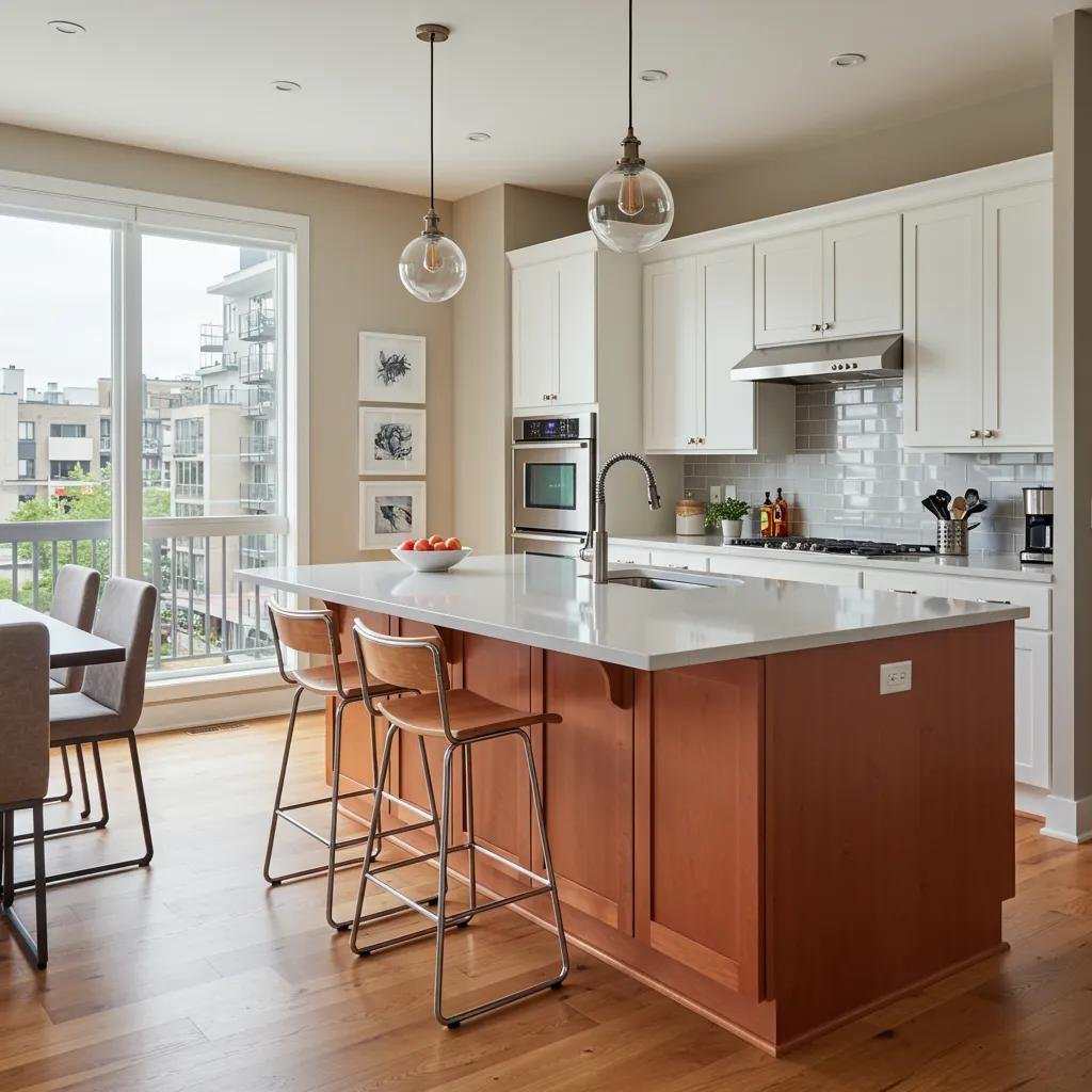Beautifully renovated kitchen interior in Calgary, showcasing modern design and high-end finishes